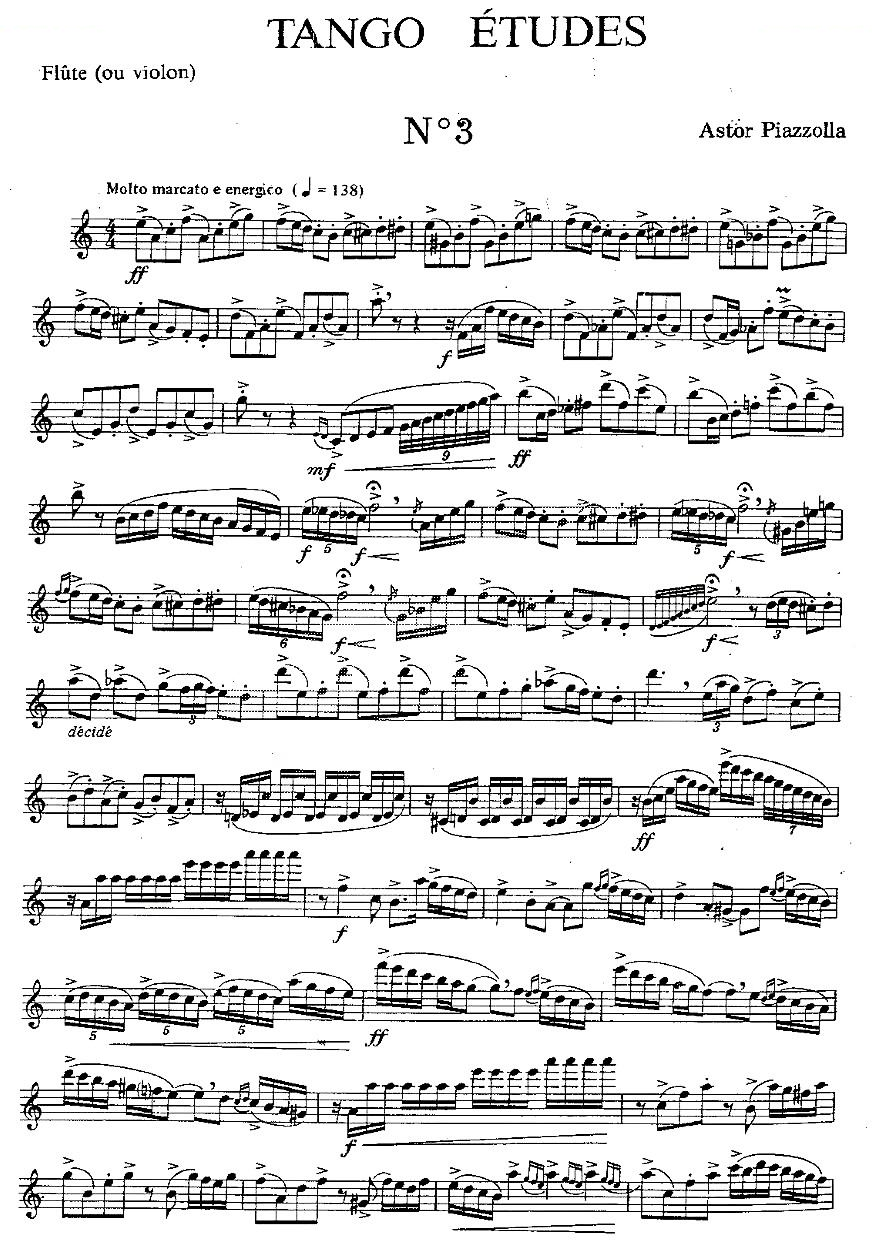 Tango Etudes 之三 笛萧谱