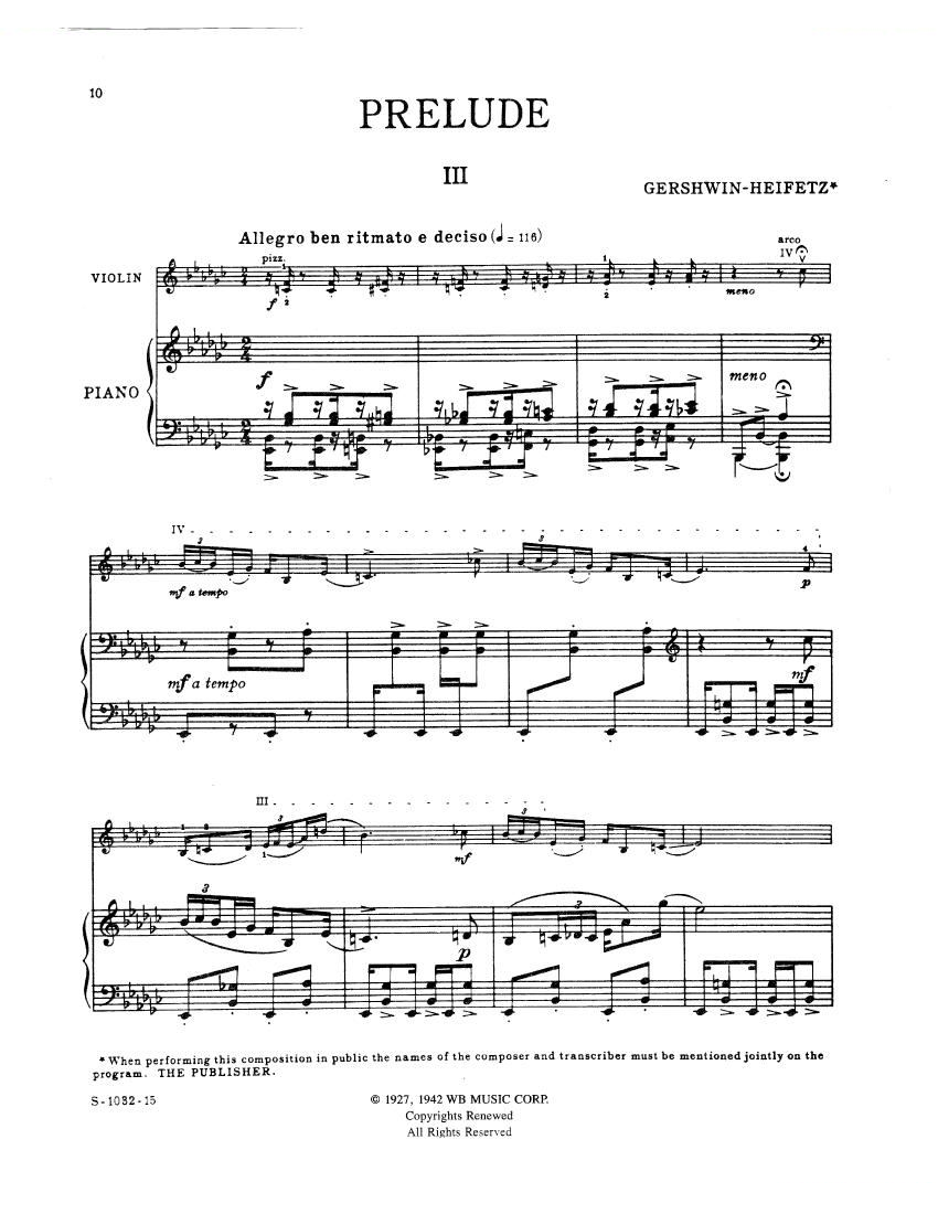 3 Preludes Piano Parts - Gershwin Gershwin -