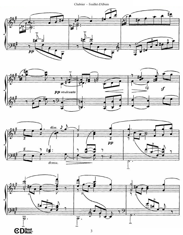 Chabrier - Feuillet d’lbum Feuillet d’lbum -