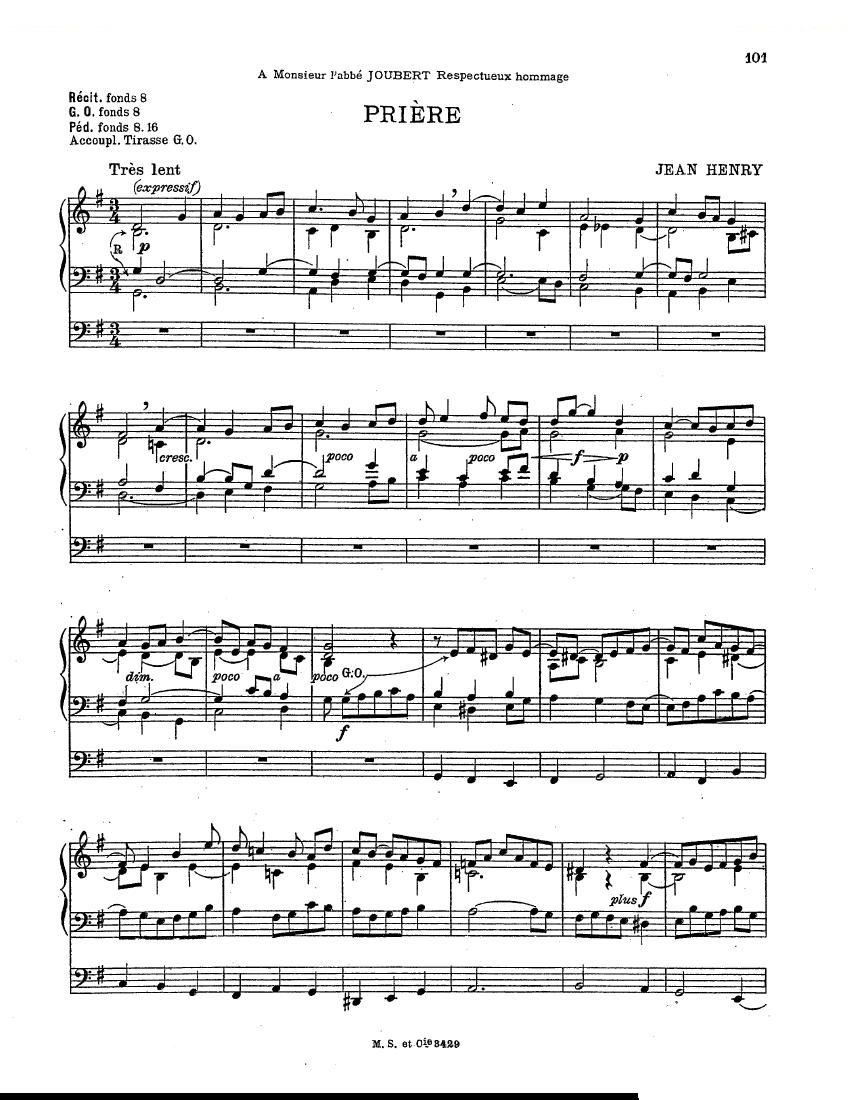 Henry, Jean - Prière (organ) Prière (organ) -
