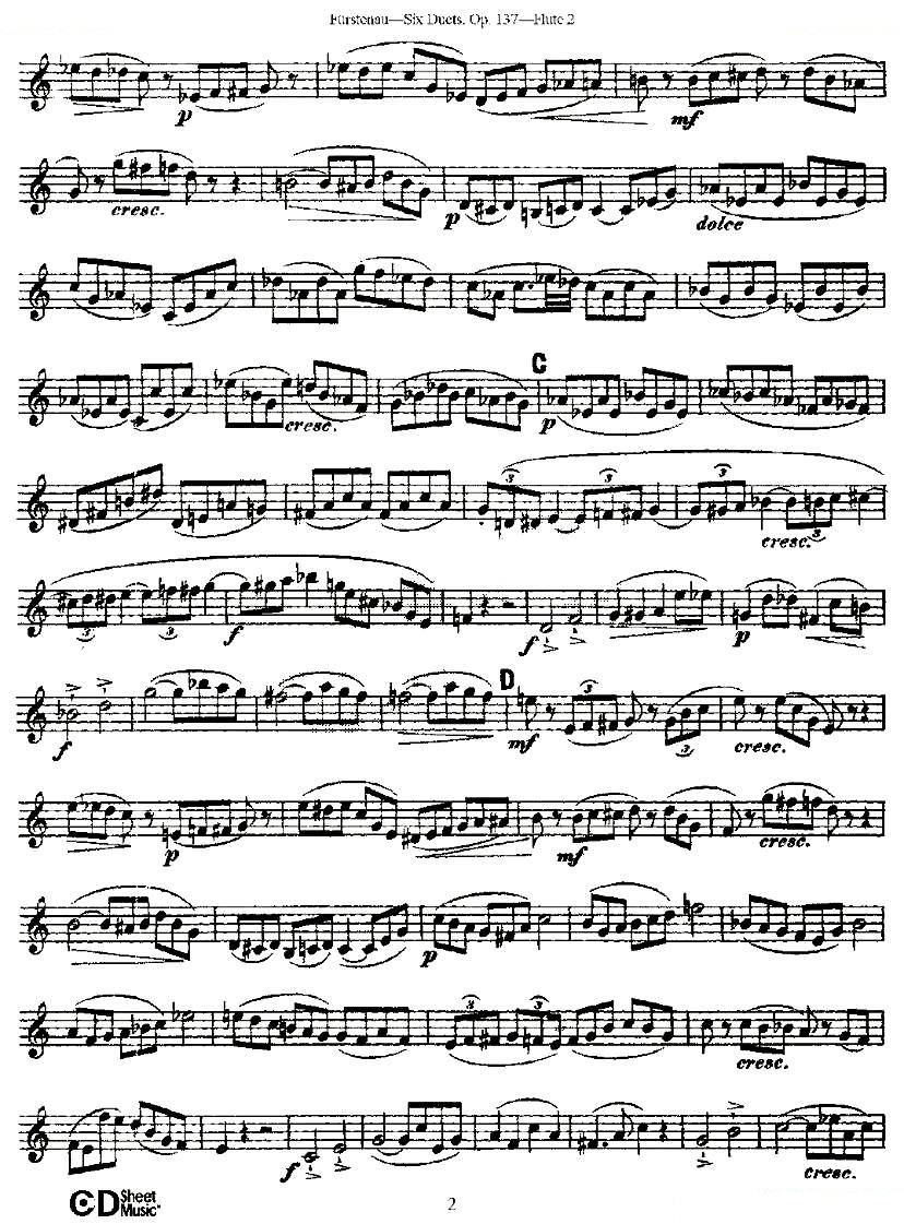 Six Duets, Op.137 之一（二重奏 六首作品 137号） 铜管乐谱
