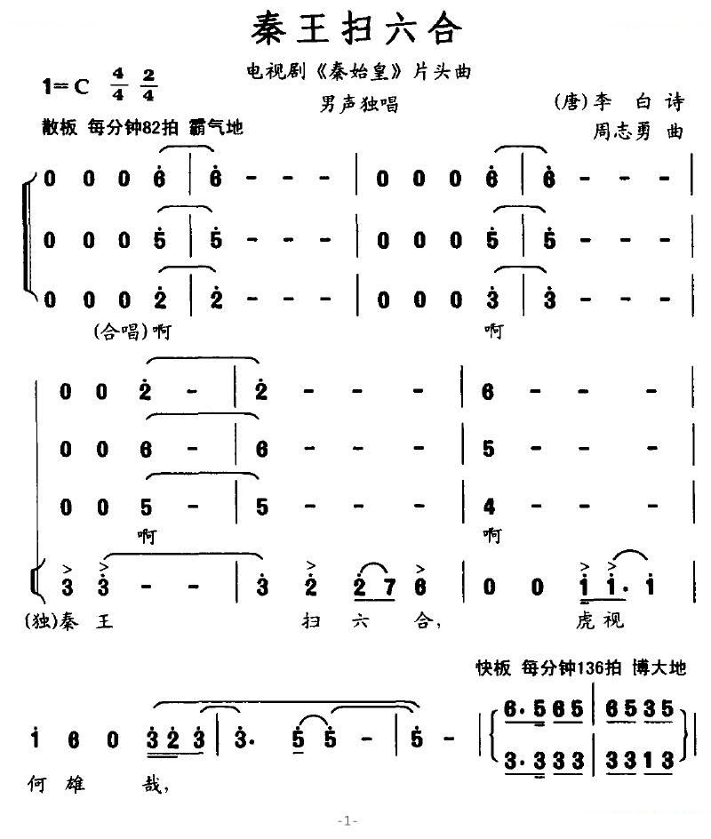 秦王扫六合（电视剧秦始皇片头曲）
