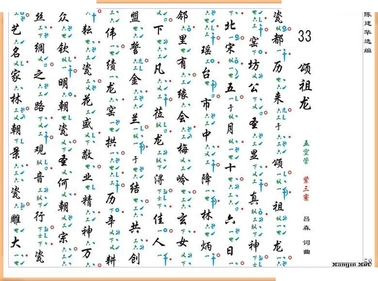 [南音工X谱]颂祖龙 其他唱谱