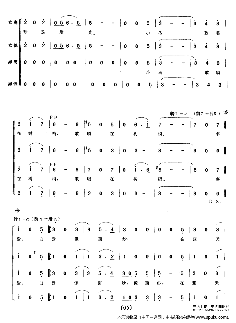 蓝色多瑙河（混声四部合唱）