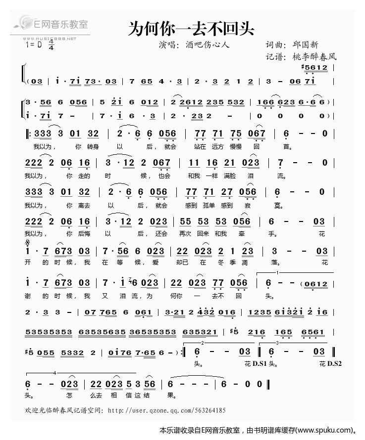 为何你一去不回头——酒吧伤心人（）