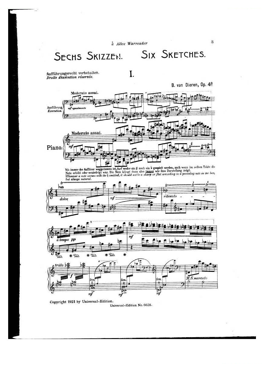 van Dieren - 6 skizzen 6 skizzen -