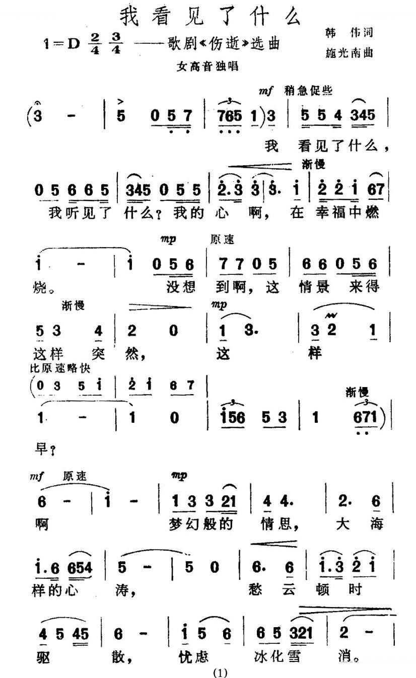 我看见了什么 （歌剧伤逝选曲）