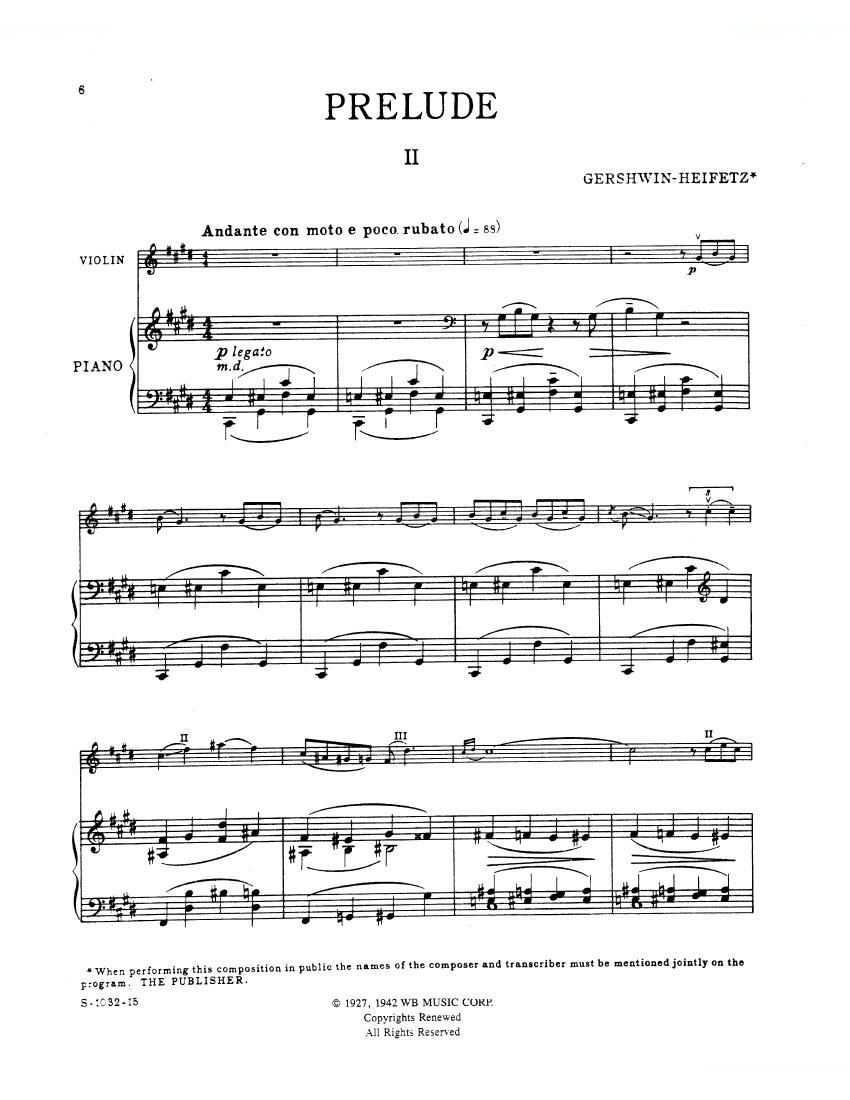 3 Preludes Piano Parts - Gershwin Gershwin -