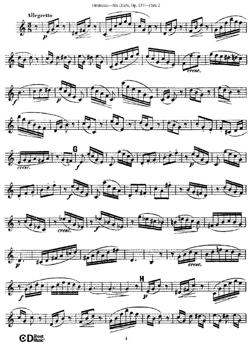 Six Duets, Op.137 之一（二重奏 六首作品 137号） 铜管乐谱