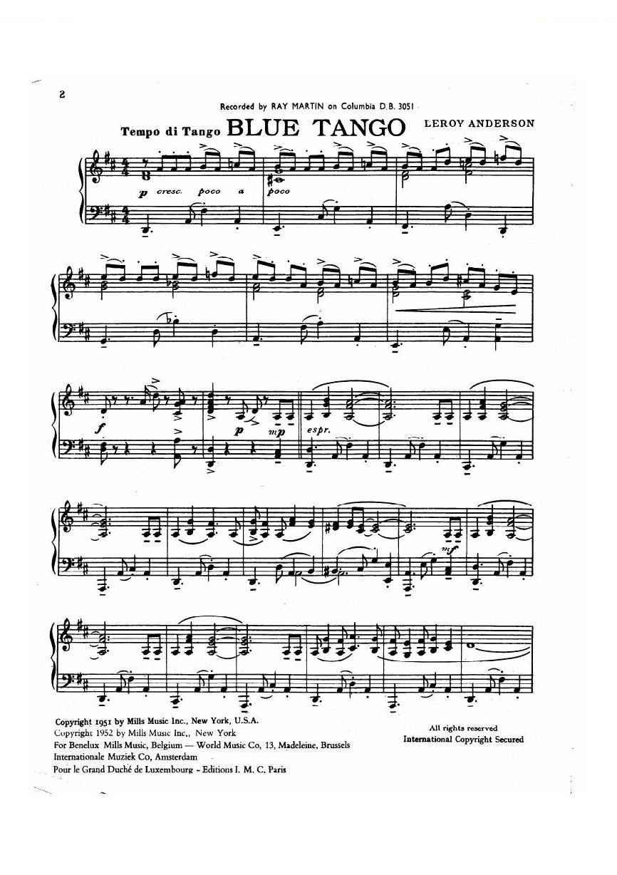 Anderson - Blue Tango Blue Tango -
