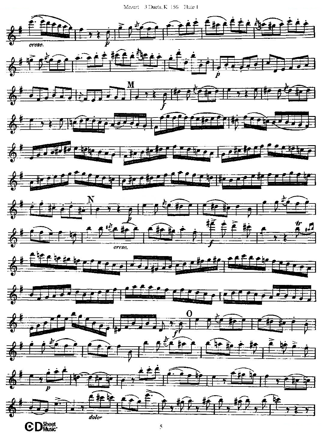 3 Duets K.156 之第一长笛（二重奏三首 K156号） 铜管乐谱