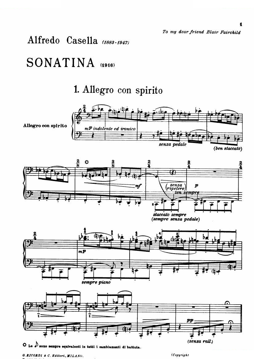 Casella - Sonatina (piano) Sonatina (piano) -