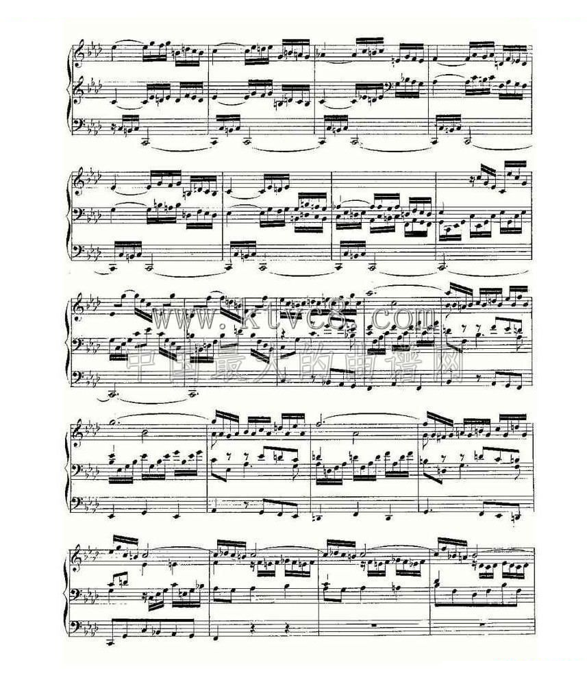 Prelude and Fugue in F Minor--BWV 534 （管风琴谱） 