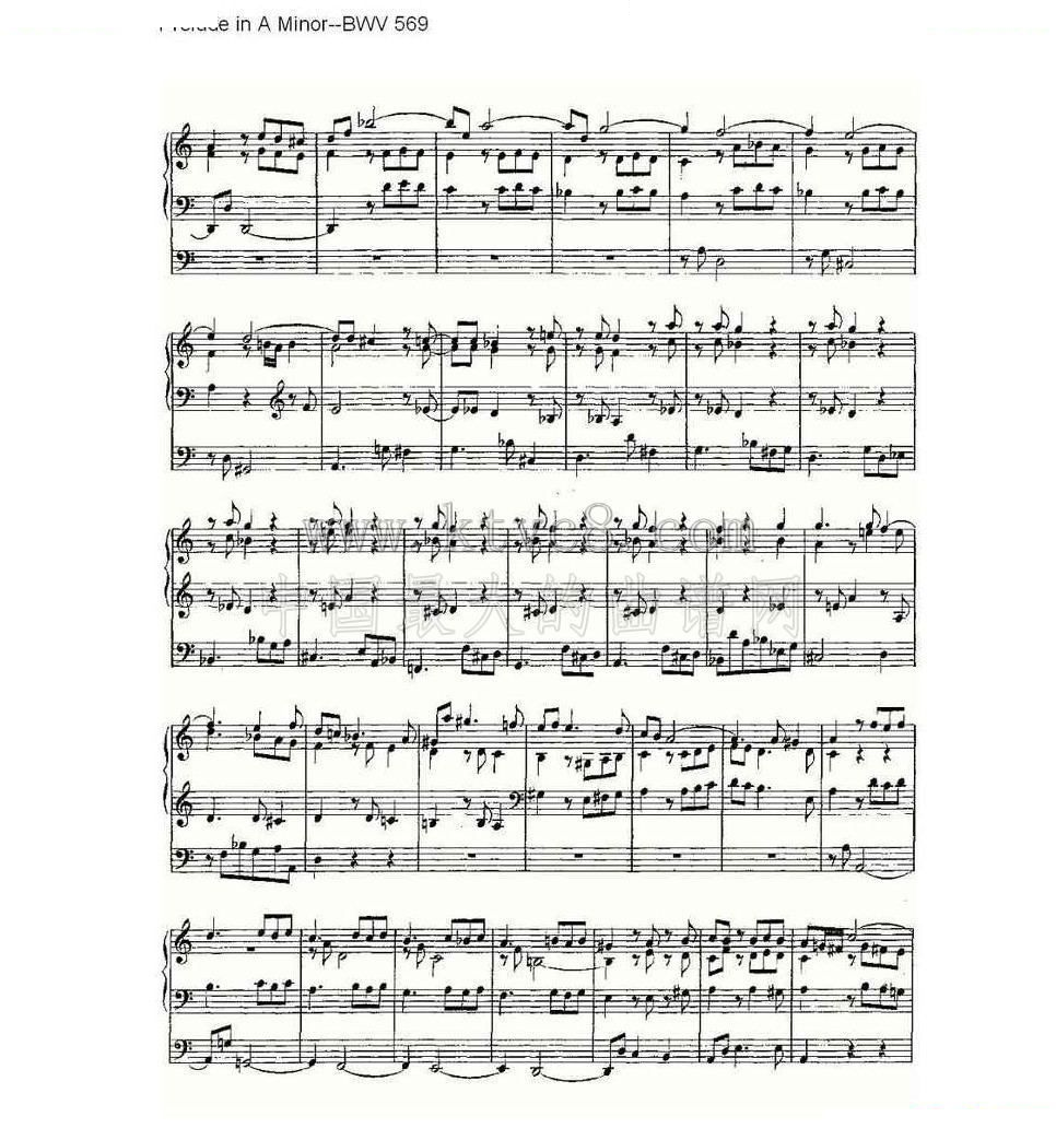 Fantasia in G Major--BWV 572 （管风琴谱） 