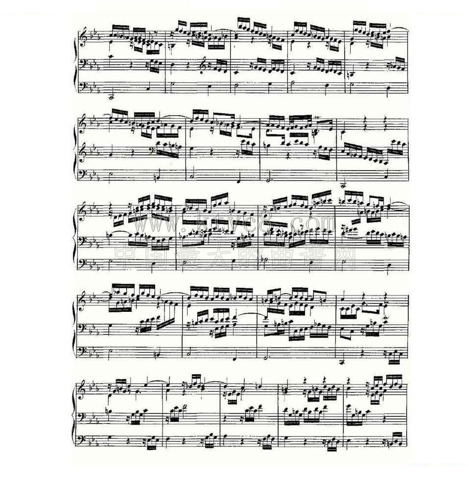 Passacaglia and Fugue in C Minor--BWV 582 （管风琴谱） 