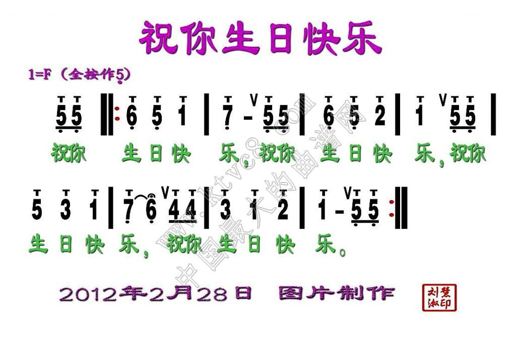 祝你生日快乐（刘慧淑制谱版） 