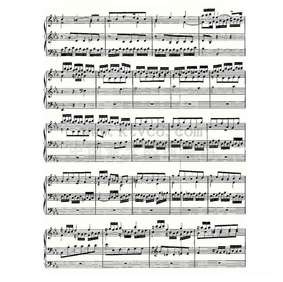 Passacaglia and Fugue in C Minor--BWV 582 （管风琴谱） 