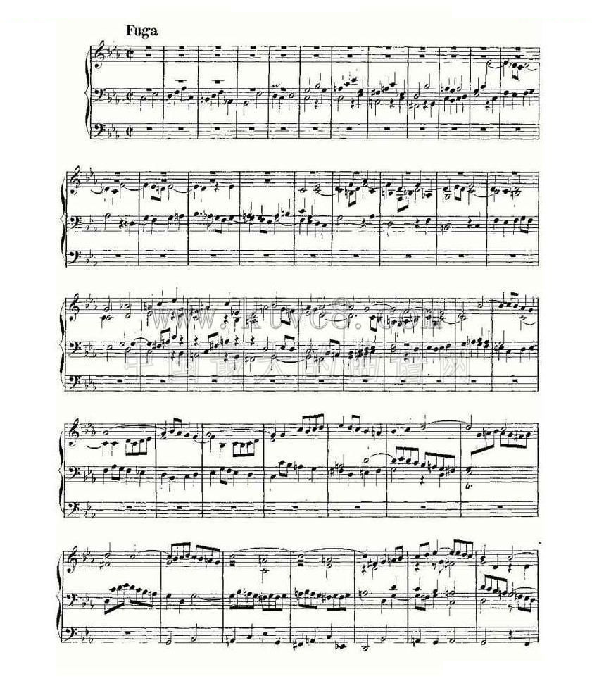 Prelude and Fugue in C Minor--BWV 546 （管风琴谱） 