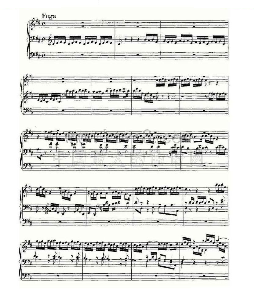 Prelude and Fugue in D Major--BWV 532 （管风琴谱） 
