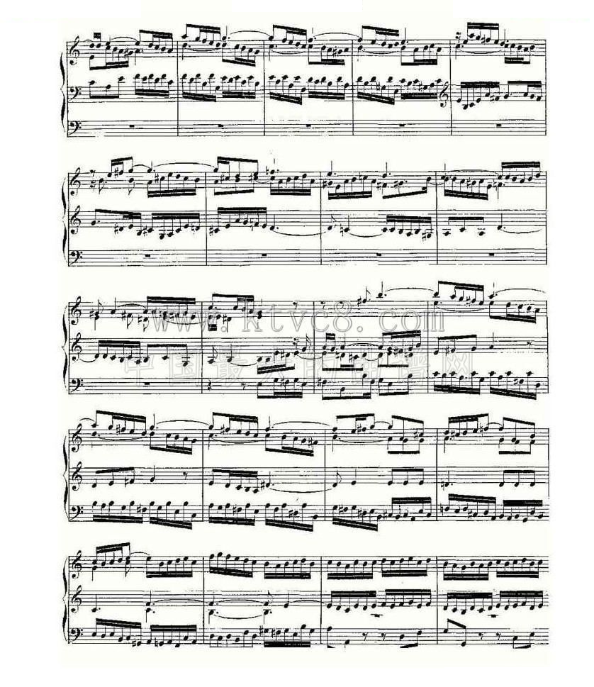 Prelude and Fugue in A Minor--BWV 543 （管风琴谱） 
