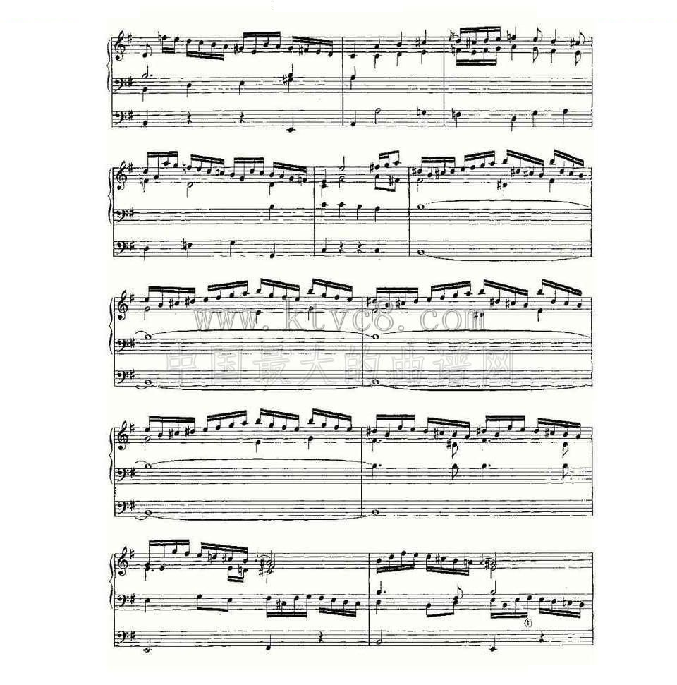 Prelude in G Major--BWV 568 （管风琴谱） 