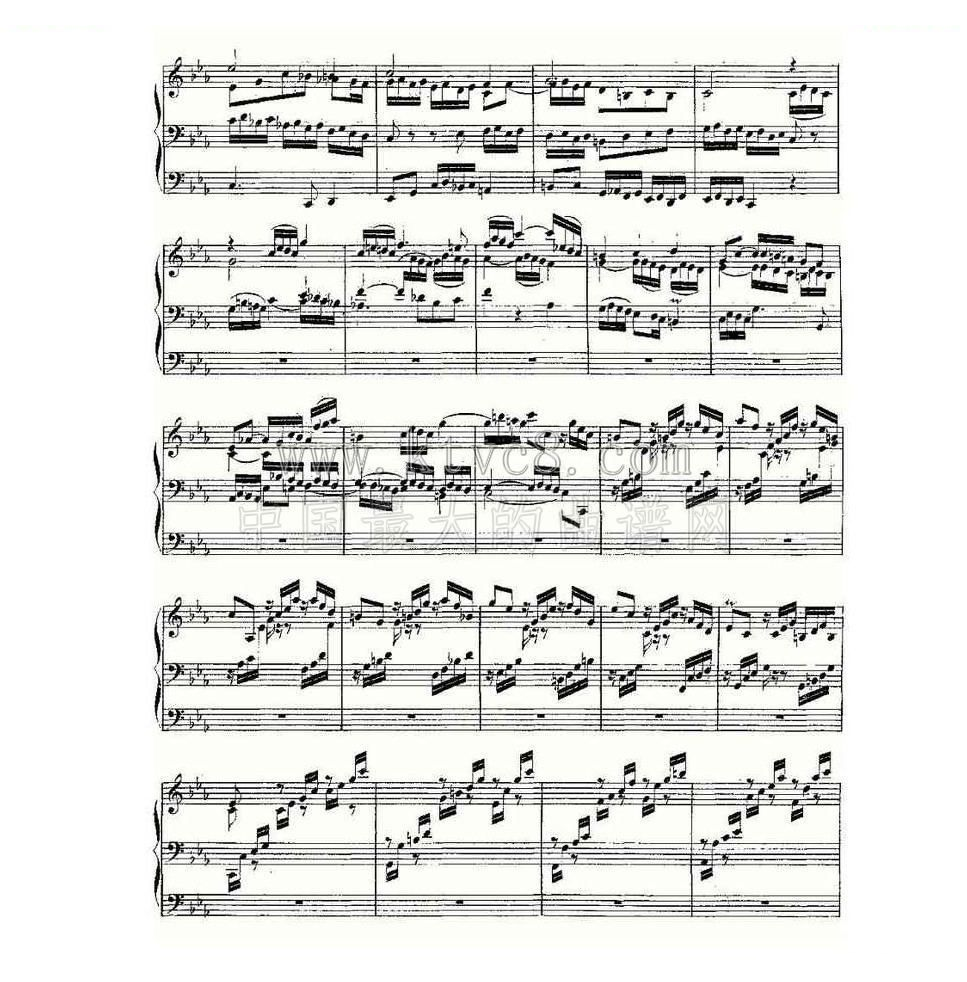 Passacaglia and Fugue in C Minor--BWV 582 （管风琴谱） 