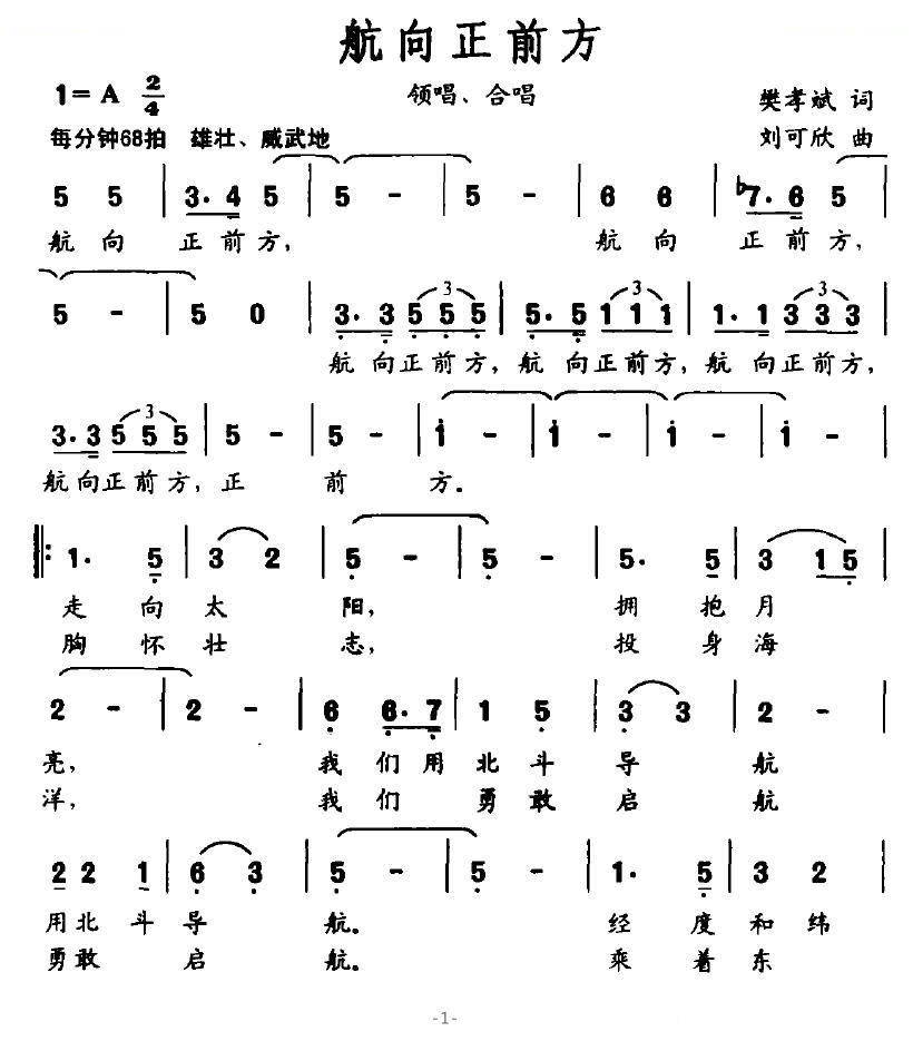 航向正前方