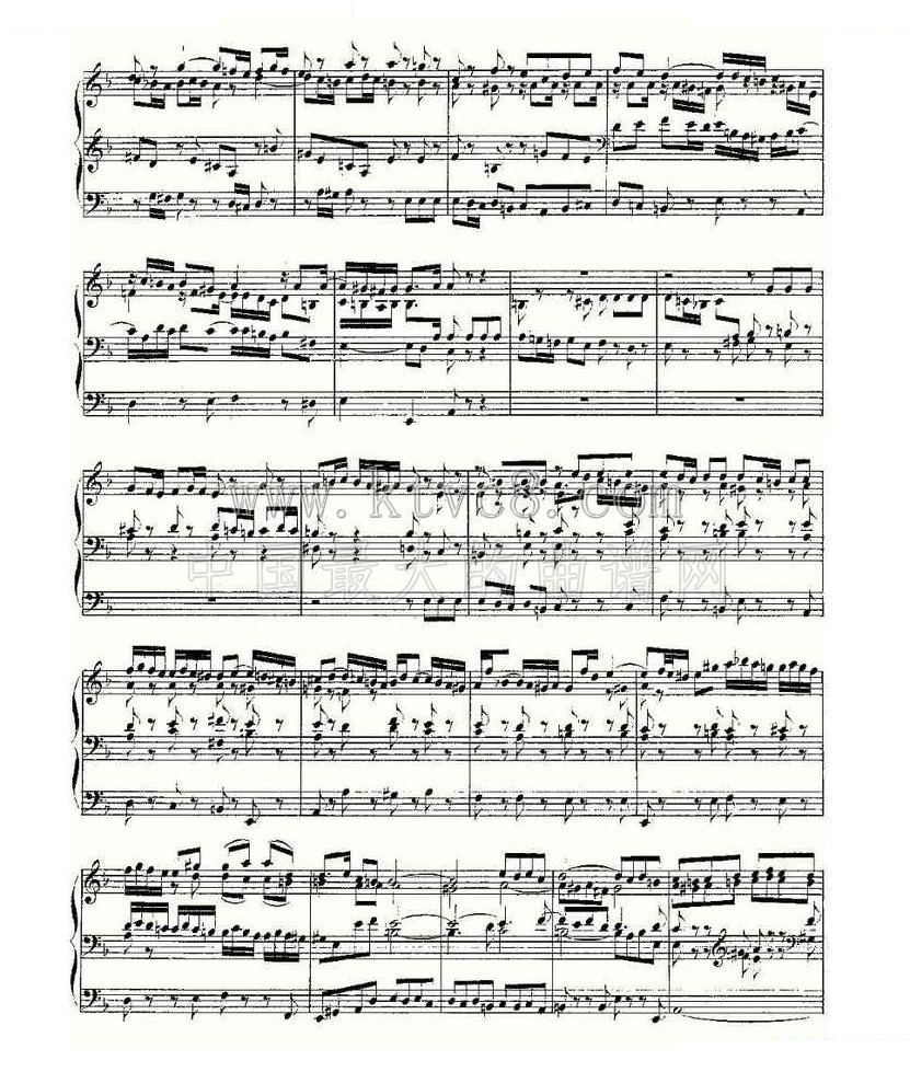 Prelude and Fugue in D Minor--BWV 539 （管风琴谱） 