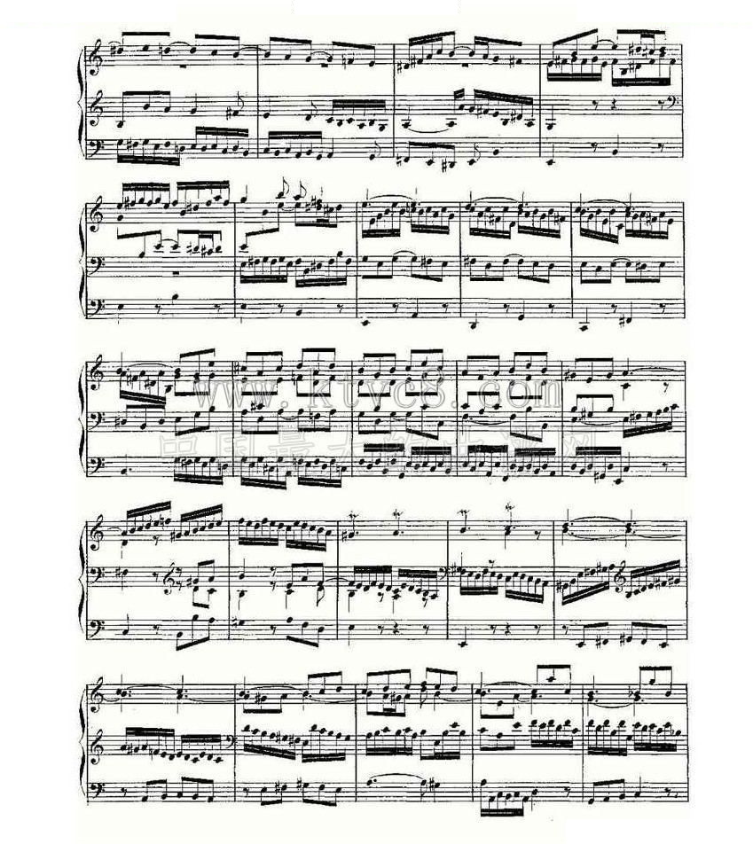 Prelude and Fugue in A Minor--BWV 543 （管风琴谱） 