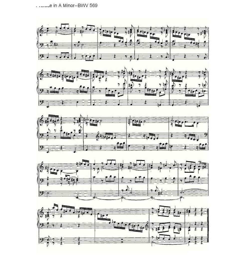 Fantasia in G Major--BWV 572 （管风琴谱） 