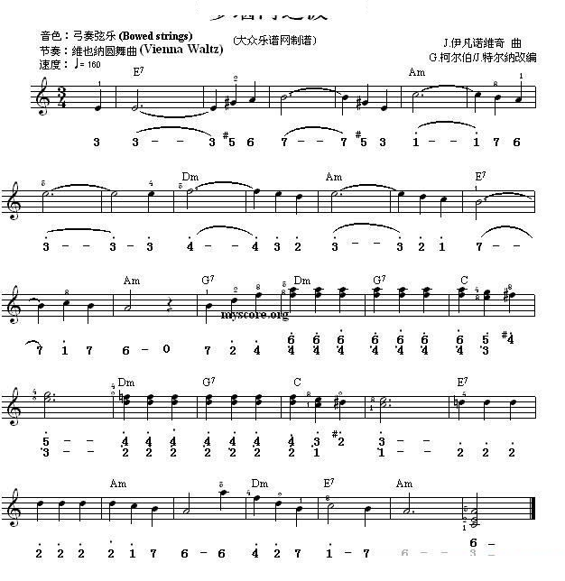 多瑙河之波 世界名曲双谱式 