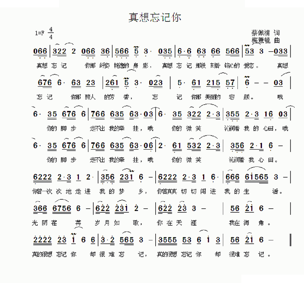 真想忘记你