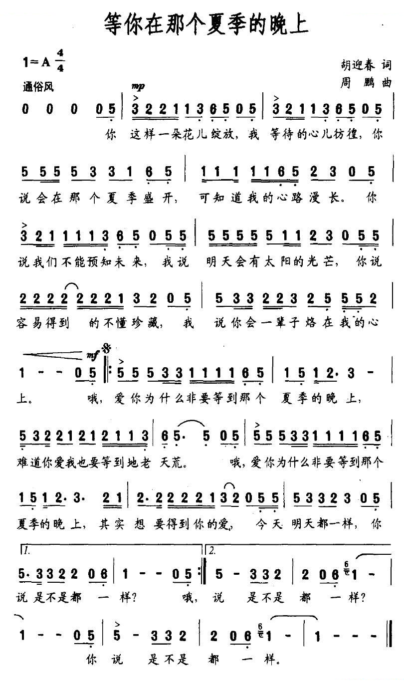 等你在那个夏季的晚上