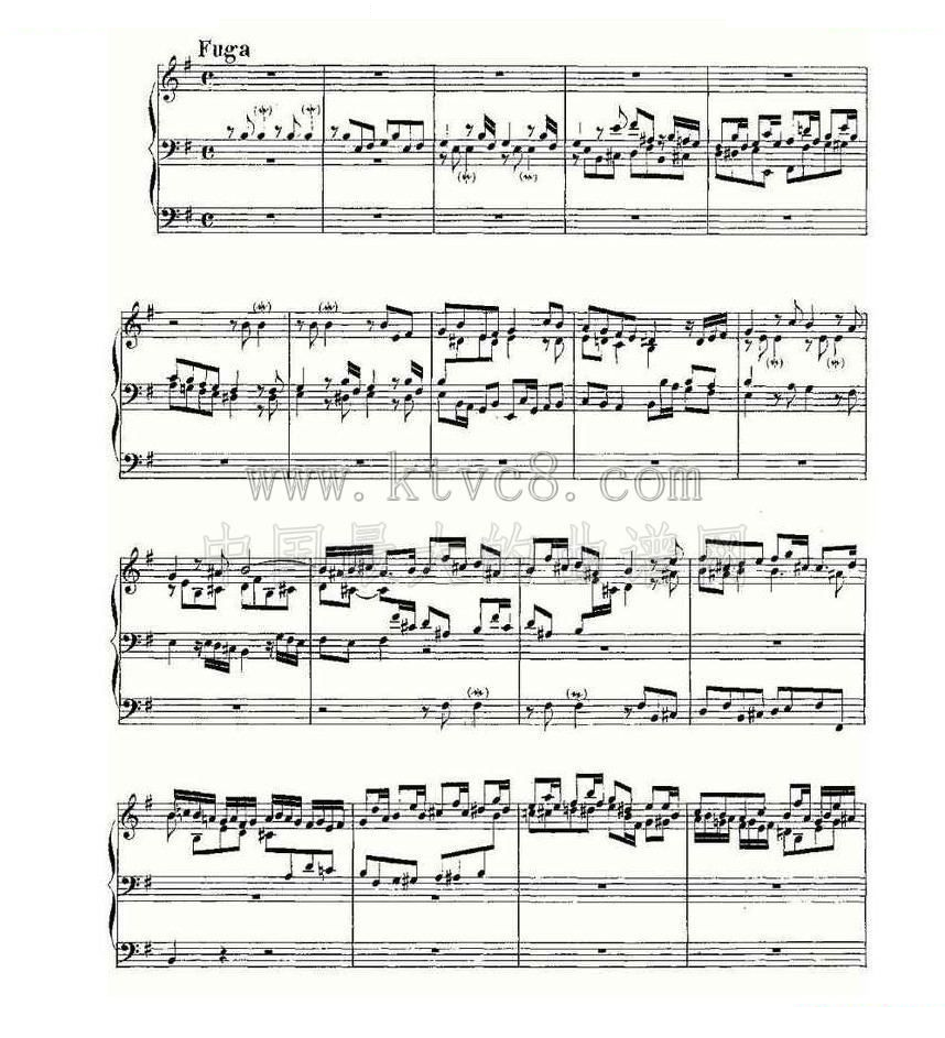 Prelude and Fugue in E Minor--BWV 533 （管风琴谱） 