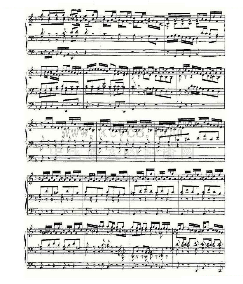 Prelude and Fugue in D Minor--BWV 539 （管风琴谱） 