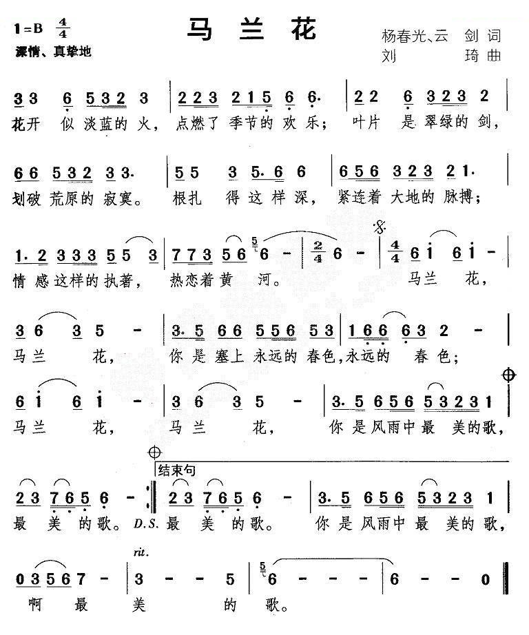 马兰花（杨春光、云剑词 刘琦曲）