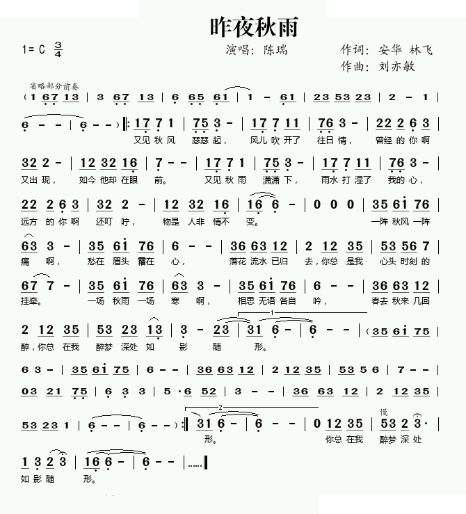 昨夜秋雨