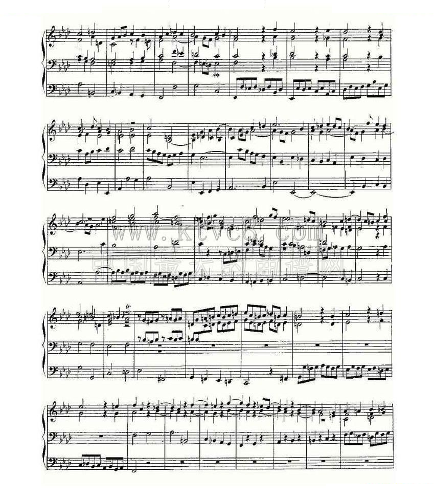 Prelude and Fugue in F Minor--BWV 534 （管风琴谱） 