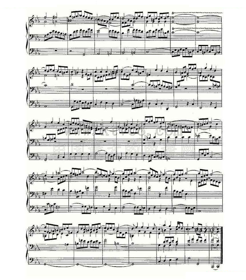 Fantasia and Fugue in C Minor--BWV 537 （管风琴谱） 