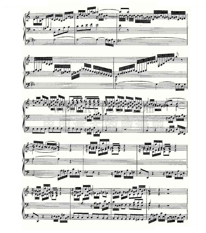 Prelude and Fugue in A Minor--BWV 543 （管风琴谱） 