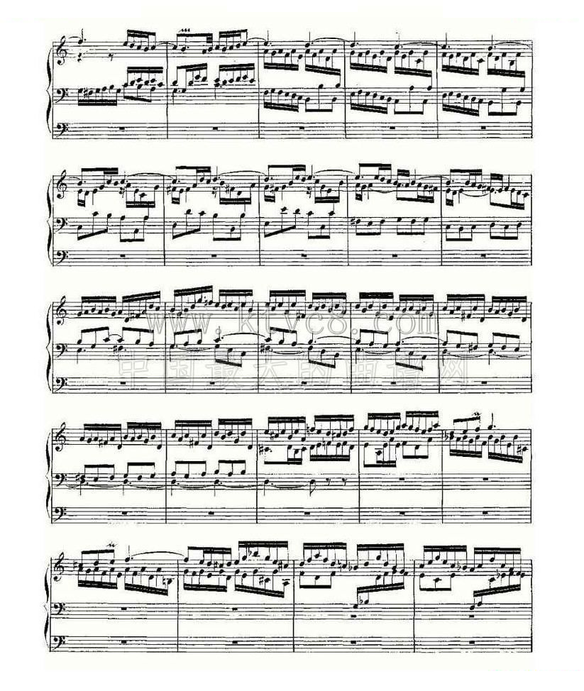 Prelude and Fugue in A Minor--BWV 543 （管风琴谱） 