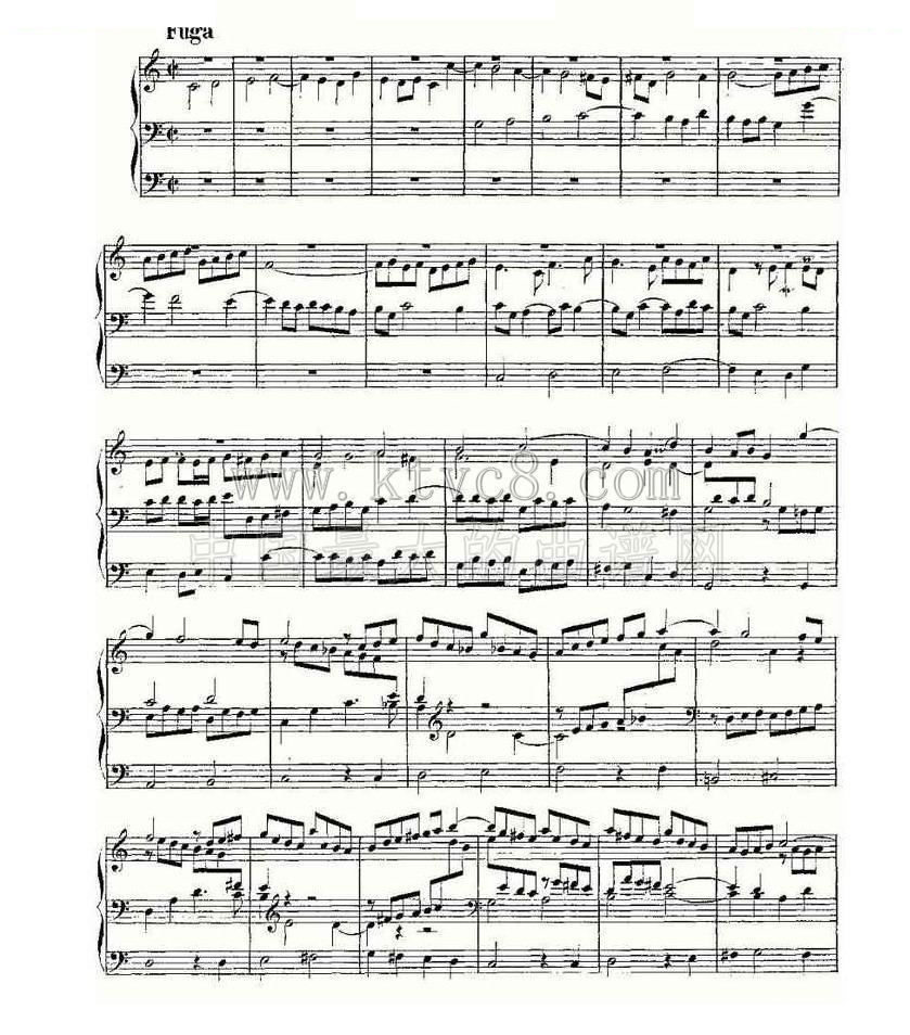 Prelude and Fugue in C Major--BWV 545 （管风琴谱） 