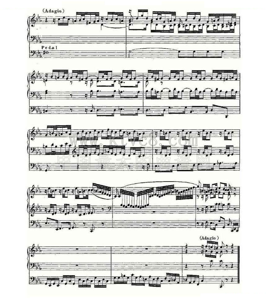Fugue in C Minor--BWV 575 （管风琴谱） 