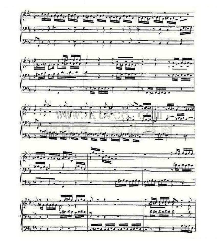 Prelude and Fugue in D Major--BWV 532 （管风琴谱） 