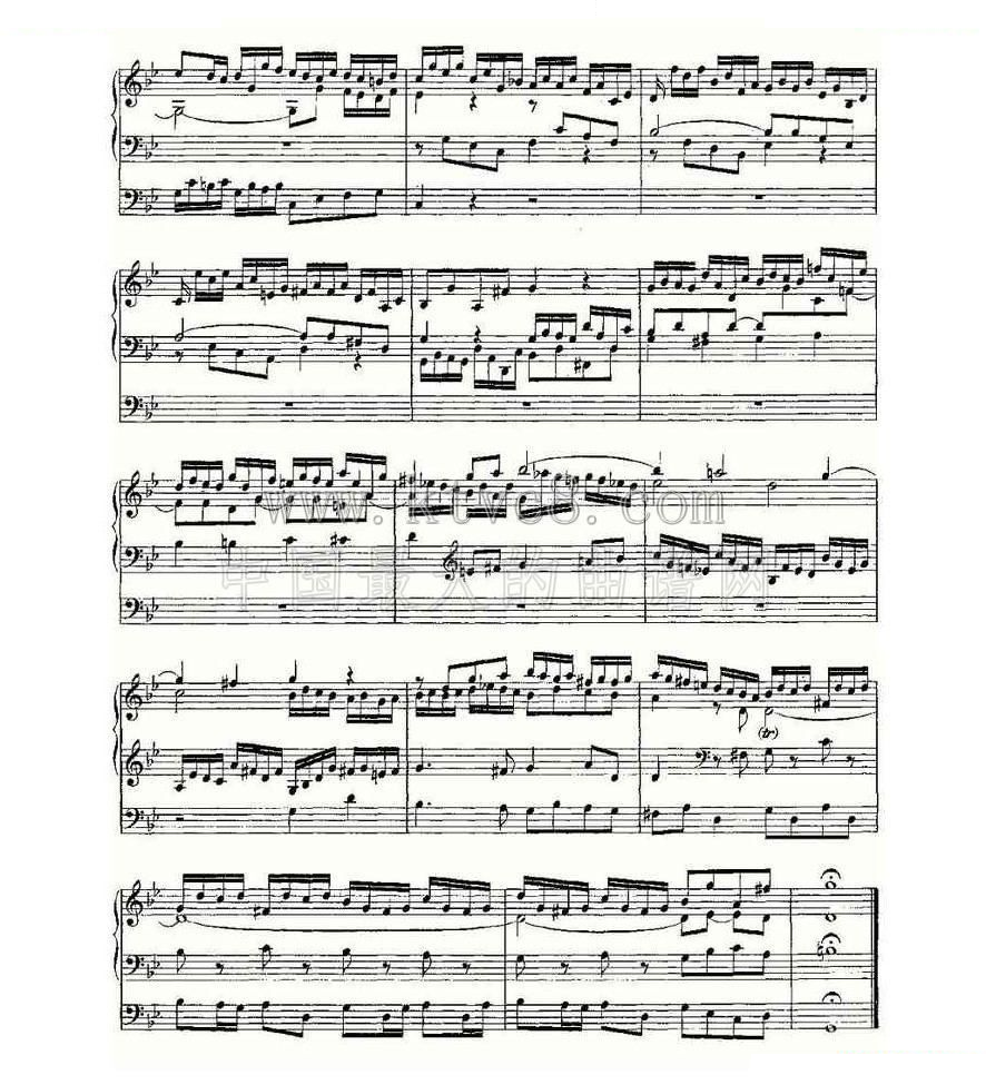 Fugue in G Minor--BWV 578 （管风琴谱） 