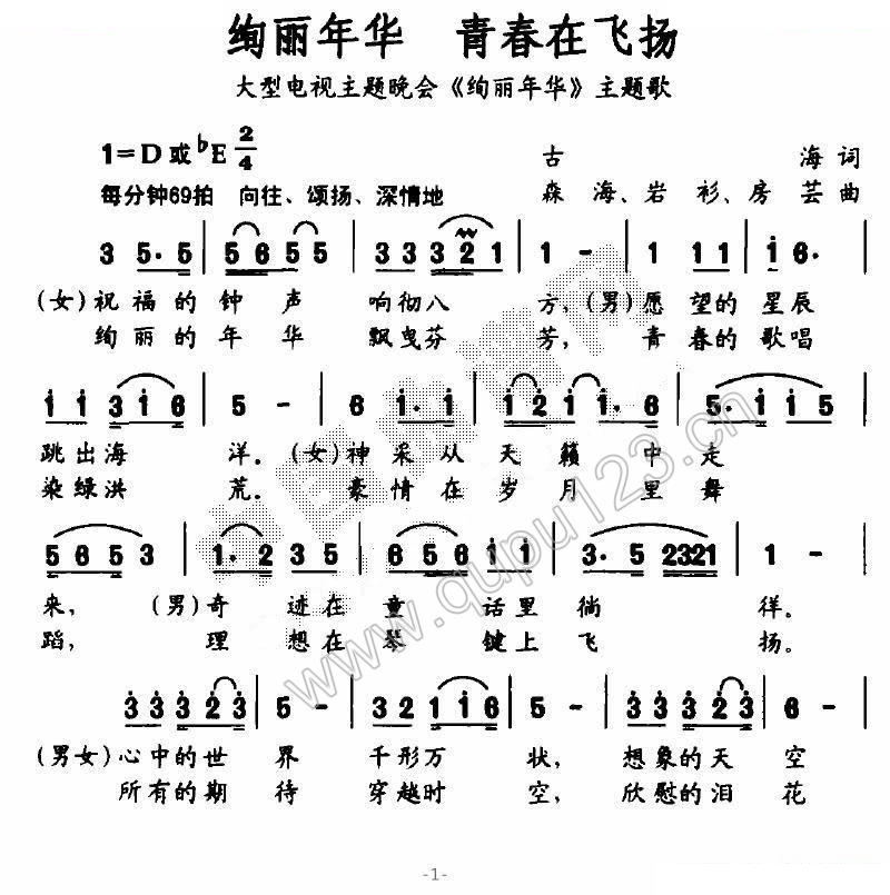 绚丽年华 青春在飞扬（大型电视主题晚会绚丽年华主题歌）