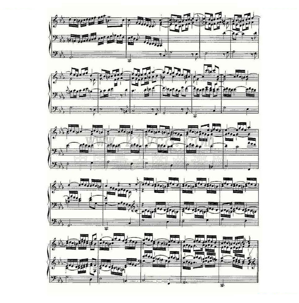 Passacaglia and Fugue in C Minor--BWV 582 （管风琴谱） 