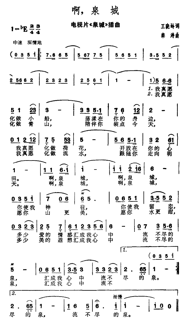 啊，泉城（电视片泉城插曲）