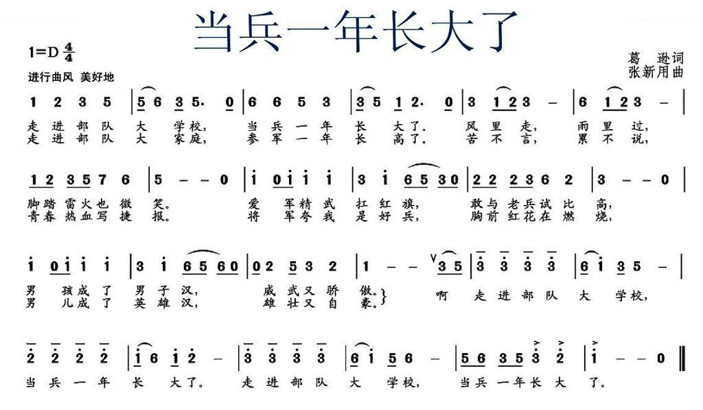 当兵一年长大了