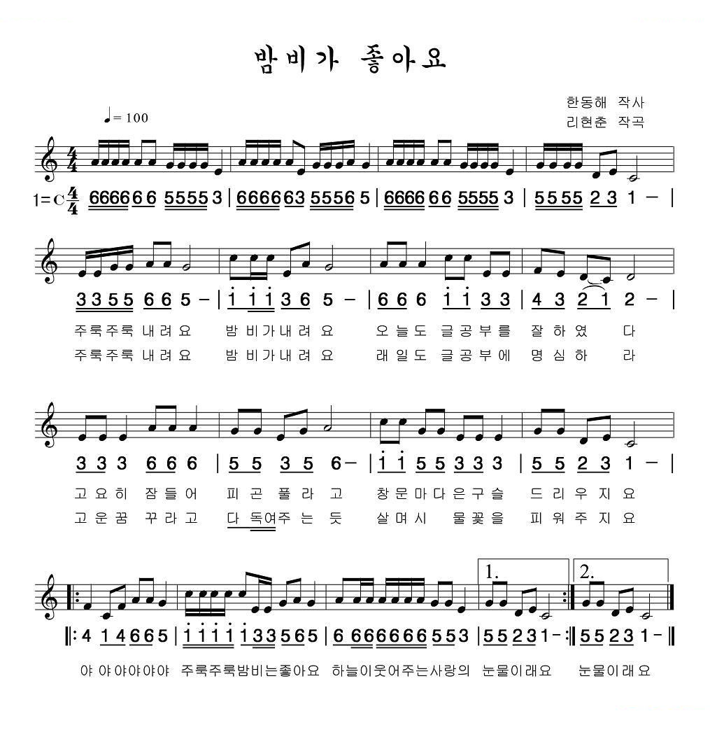 深夜细雨（朝鲜族文、线混排版））